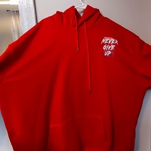 Men plus size fleece thermal hoodie